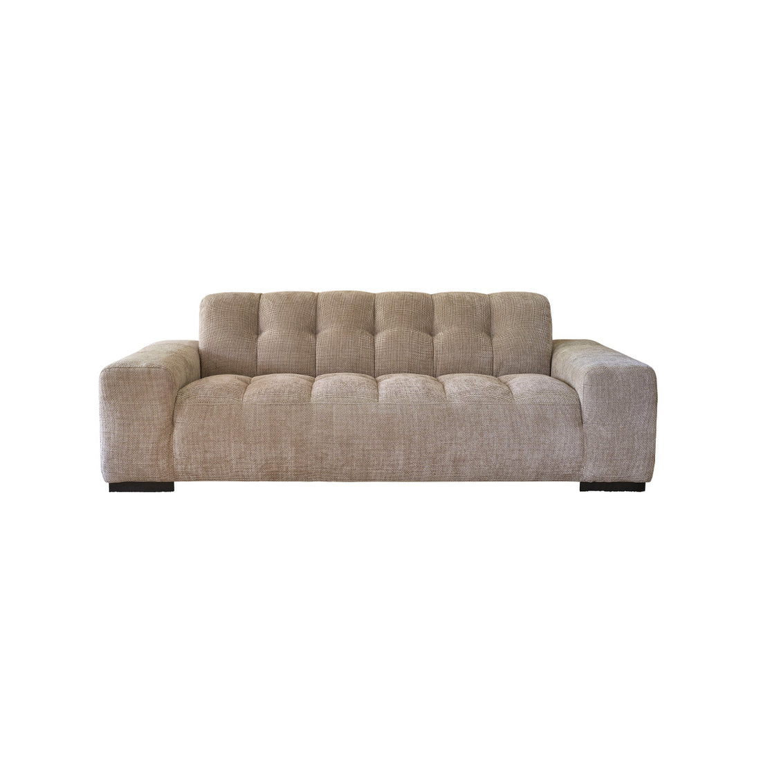 ALPHONSE - Divano dritto a 3 posti in velluto intrecciato beige