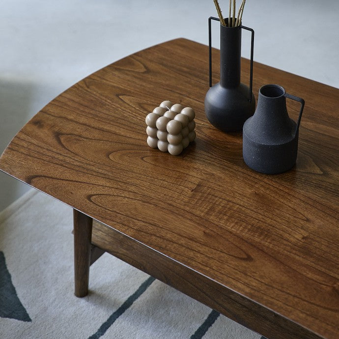 VINTAGE - Tavolino in mindi massello con finitura in noce 130 cm