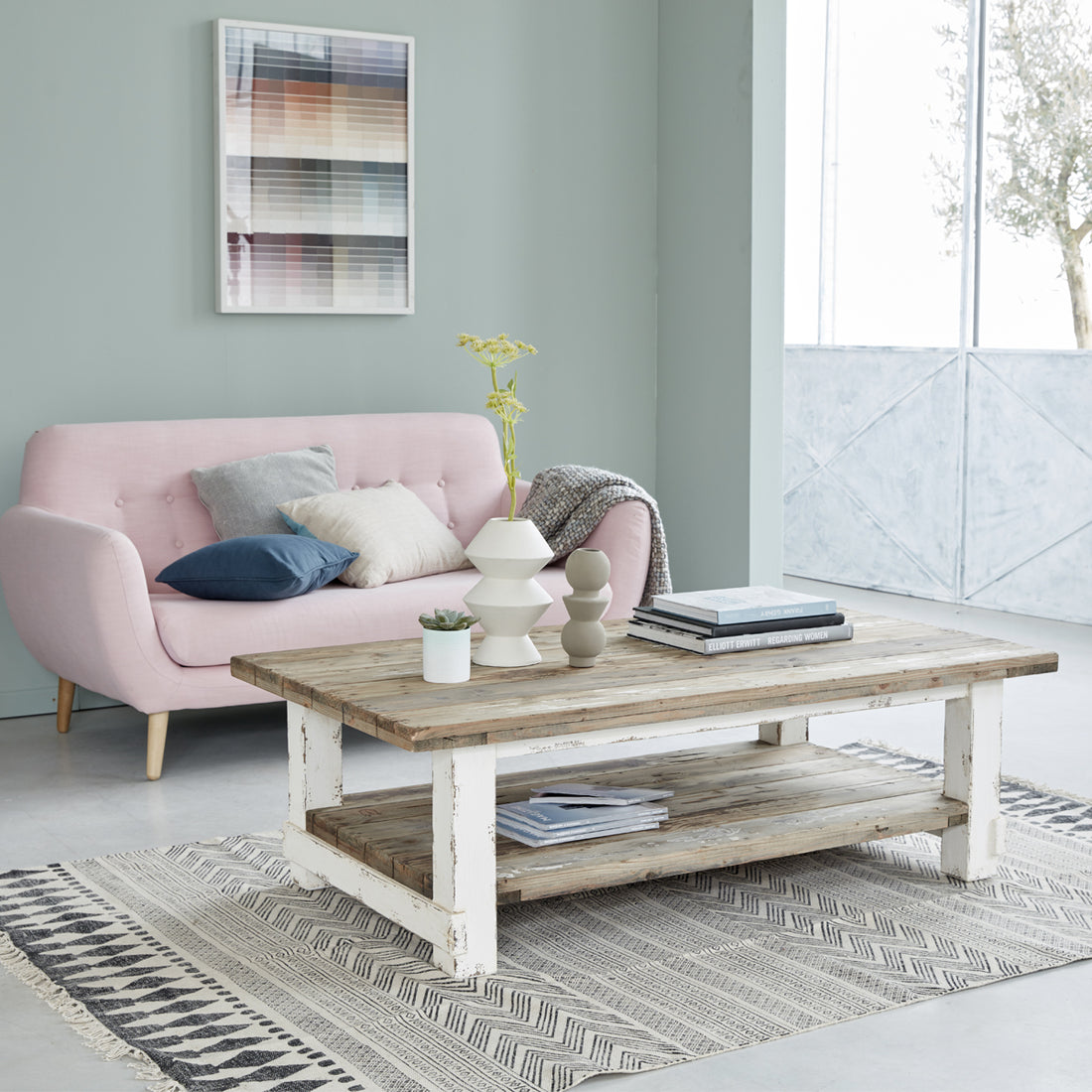 ATLANTIC - Tavolino in legno massello riciclato 140 cm