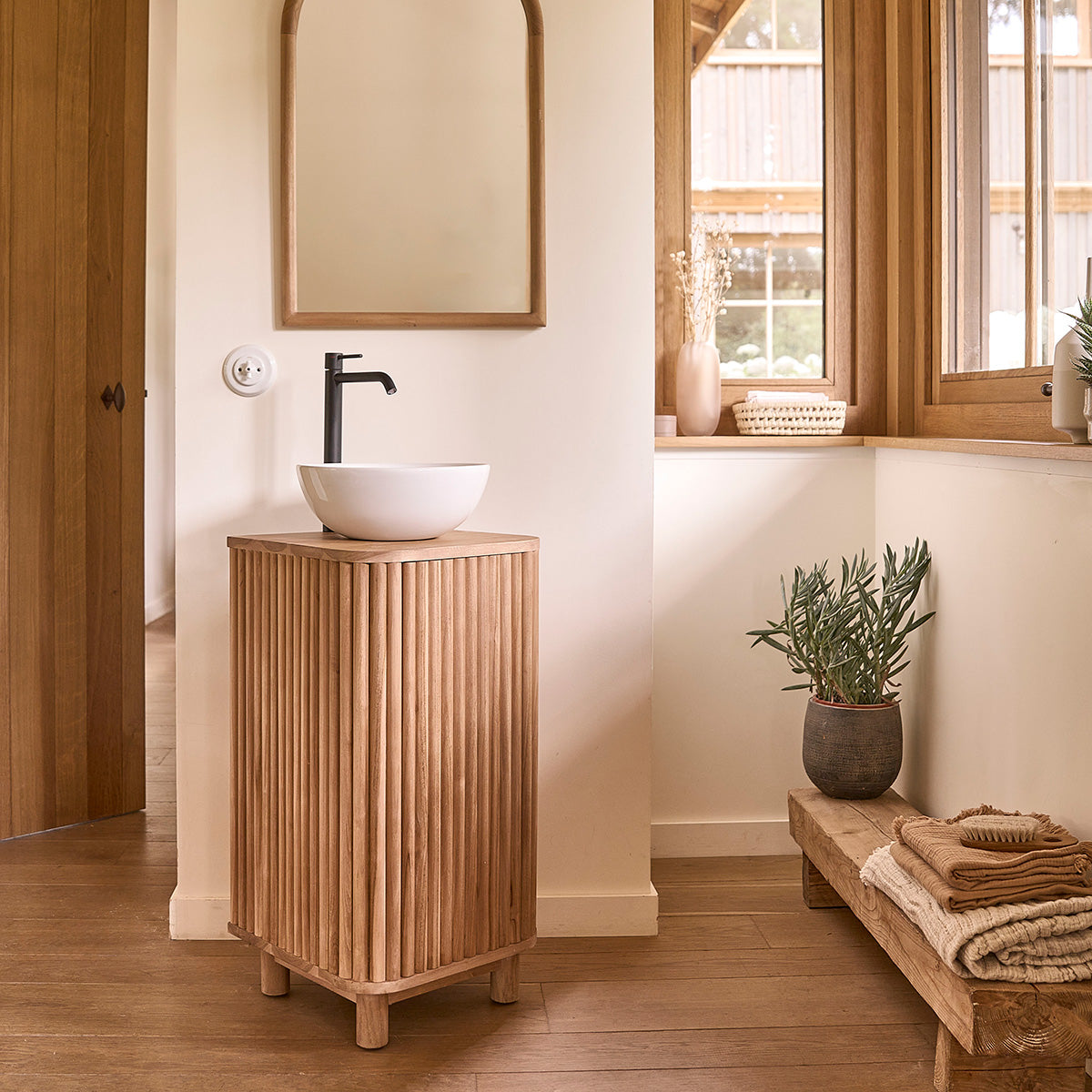 COLINE - Lavabo in teak massello 40 cm