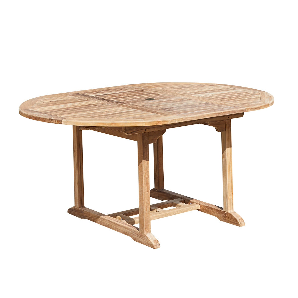 MIDLAND - Tavolo da giardino ovale allungabile in teak massello per 6/8 persone.