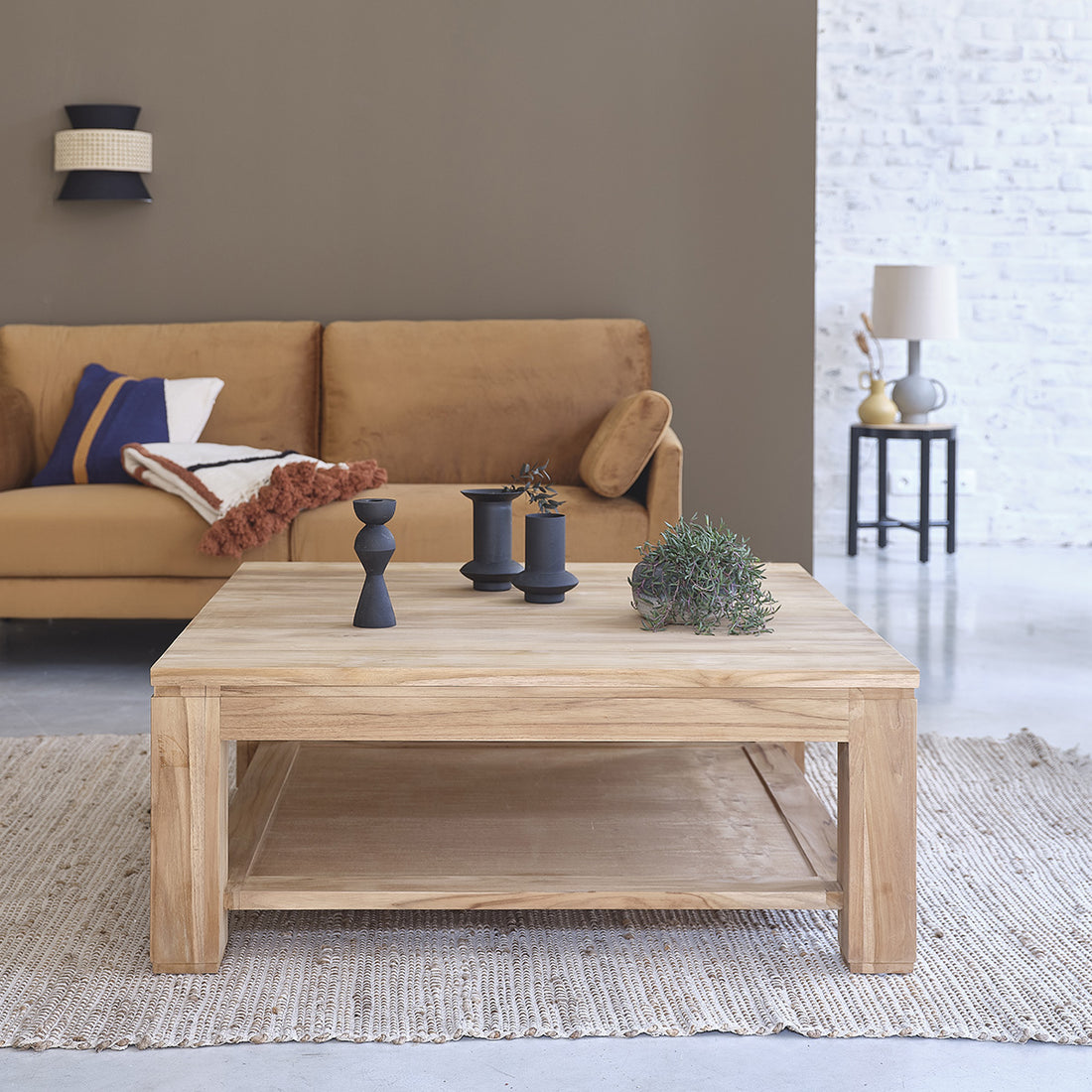 BOSTON - Tavolino in teak massello da 100 cm