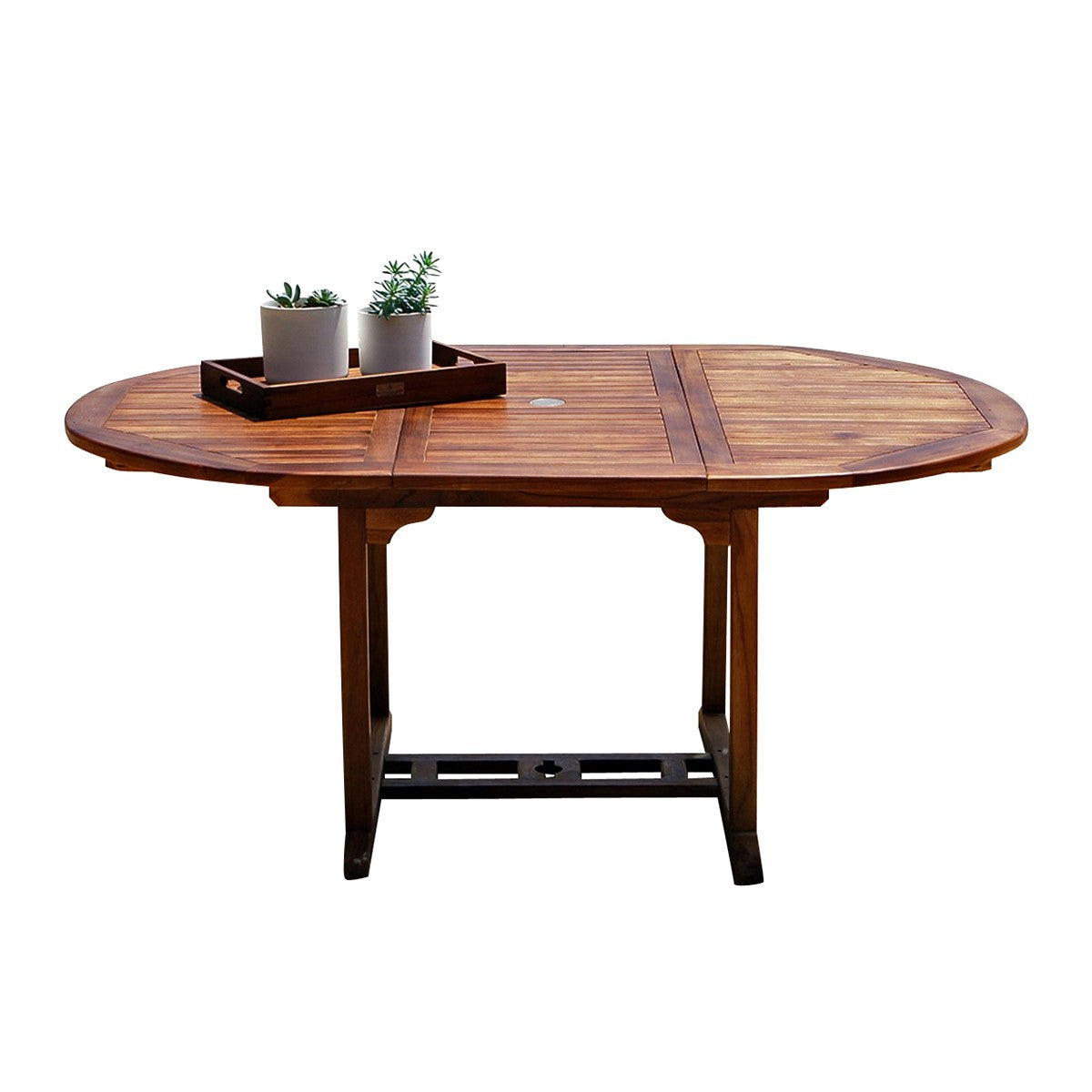 BALI - Tavolo da giardino ovale allungabile in teak massello oliato per 6/8 pers.