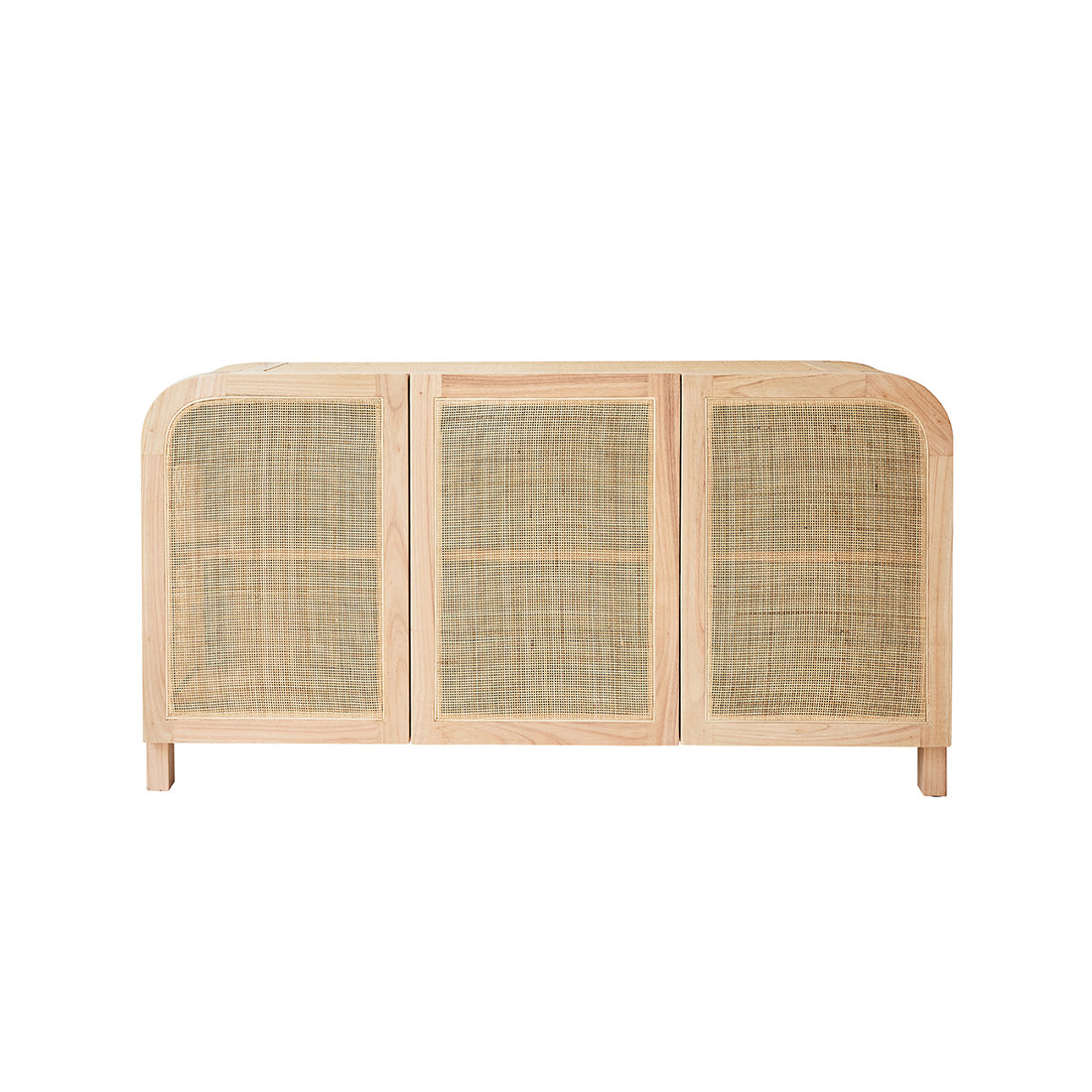 MAËL - Credenza in mindi massello e cannage 150 cm