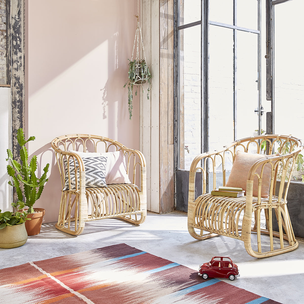 PAOLA - Set di 2 poltrone comfort in rattan