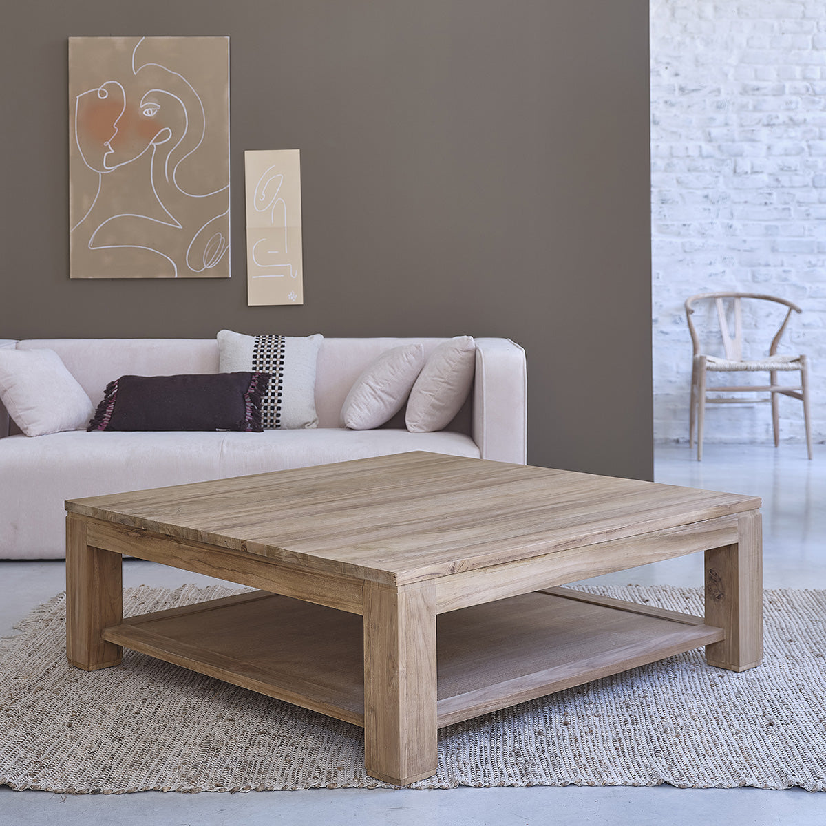 BOSTON - Tavolino in teak massello da 120 cm