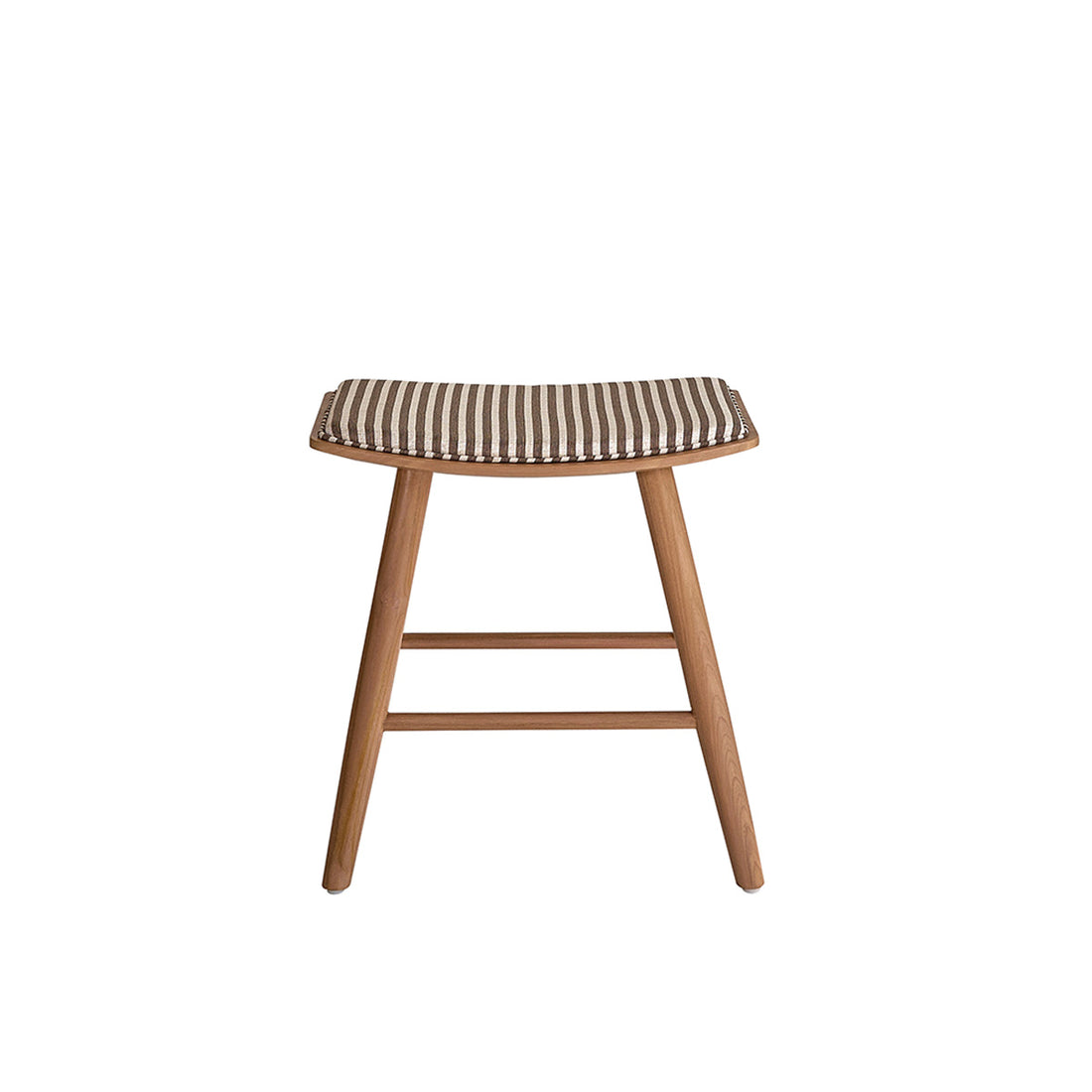 AMBRE - Sgabello da bar in teak massello con seduta a righe 45 cm