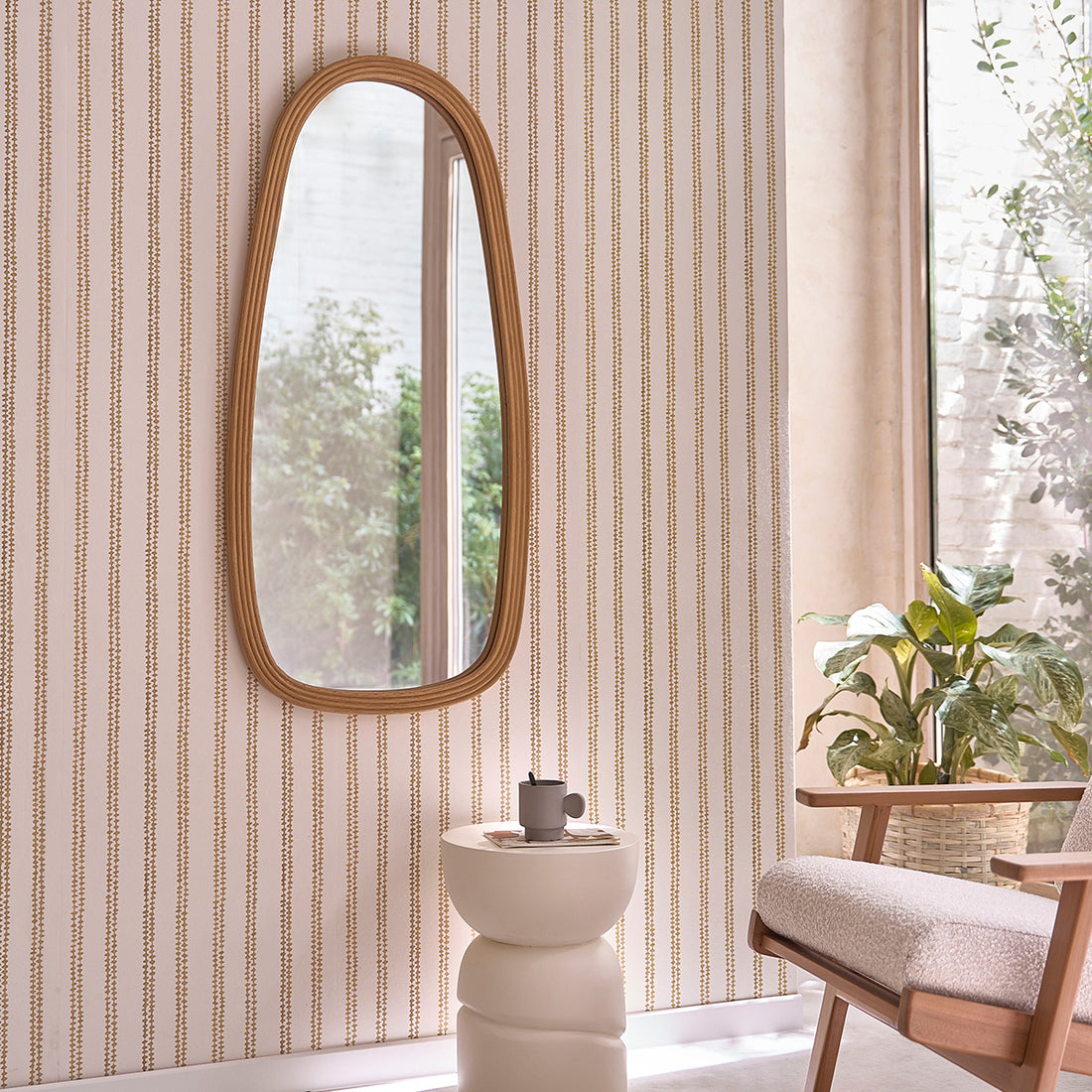 LEON - Specchio in rattan 120x60 cm