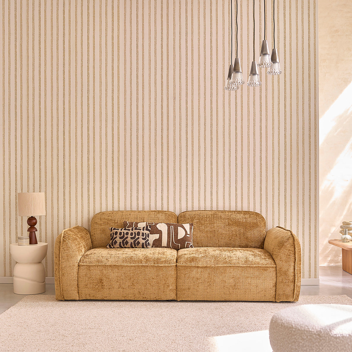 ORION - Tavolino d'appoggio in mango massello con effetto cemento