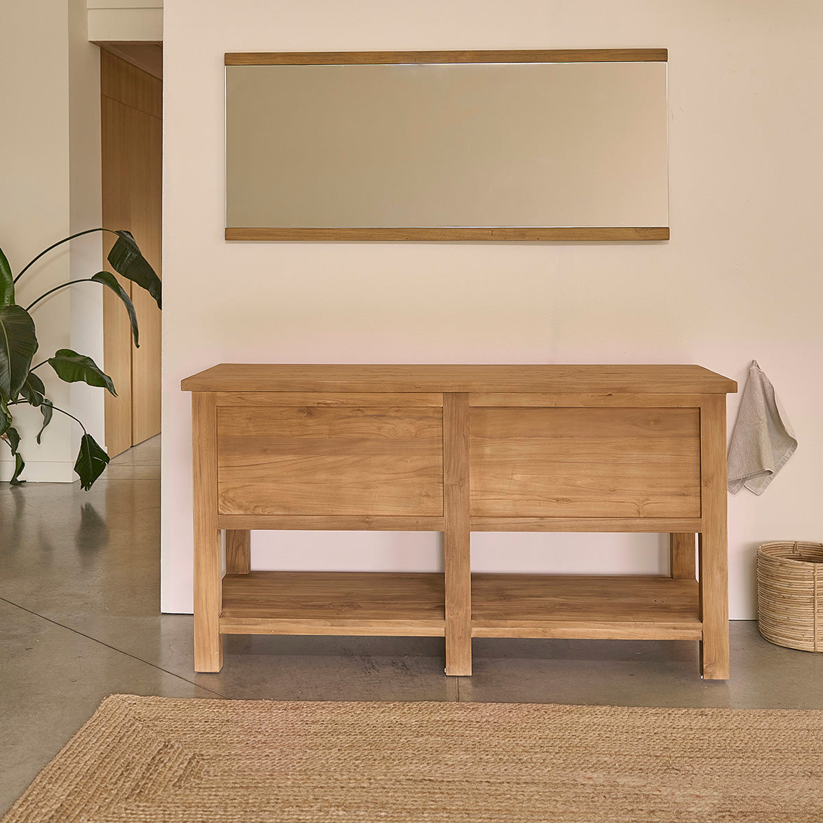 NAHELE - Mobile da bagno in teak massello da 150 cm