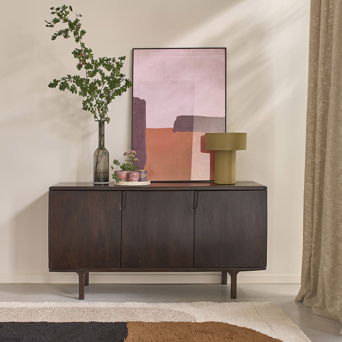 LAZARE - Credenza in legno massello di mango, 150 cm