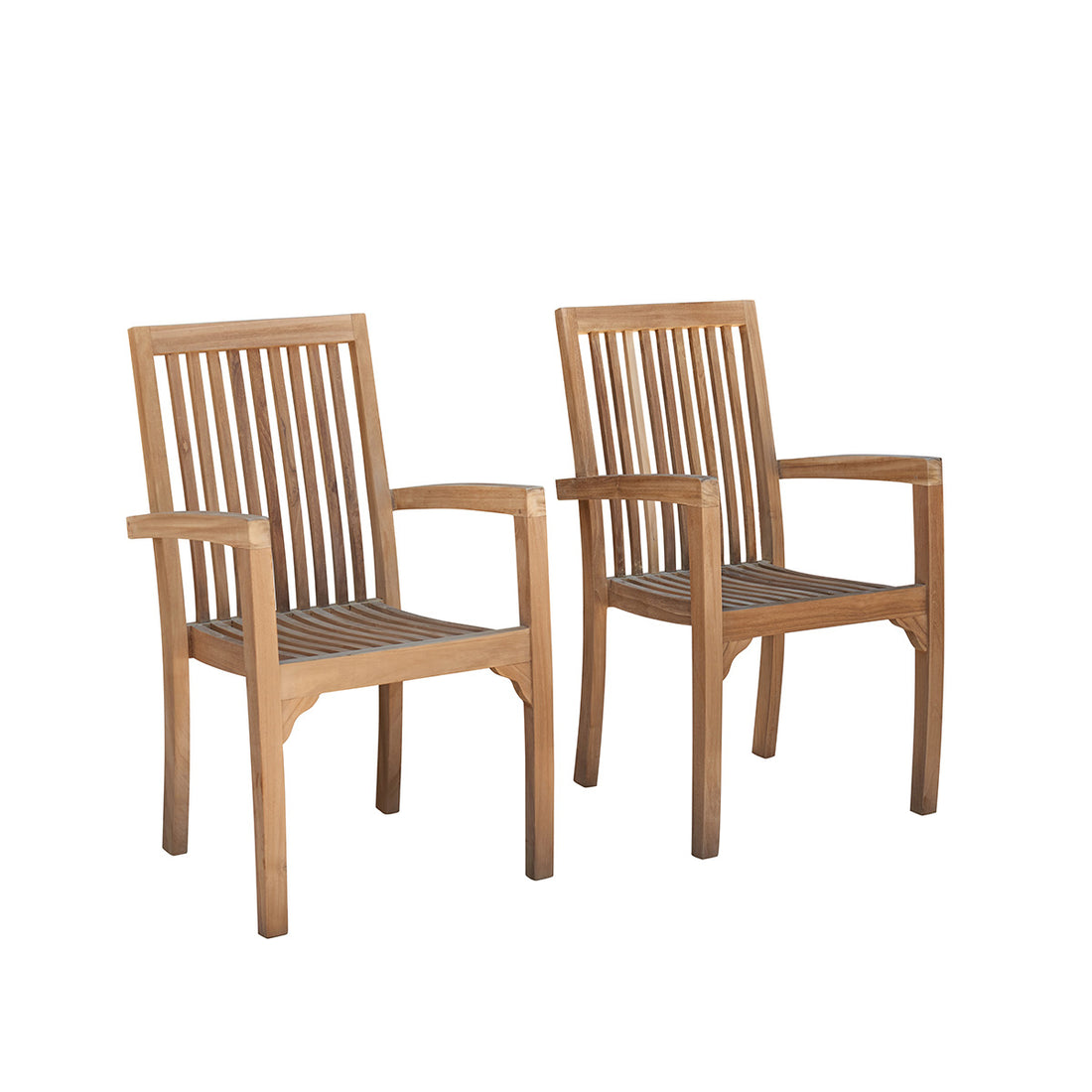 MALTE - Poltrone da giardino in teak massello impilabili (set di 2)