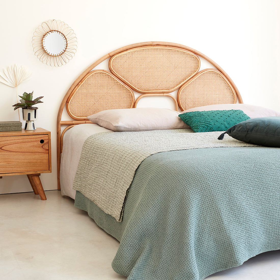 AVA - Testiera in cannage e rattan 160 cm