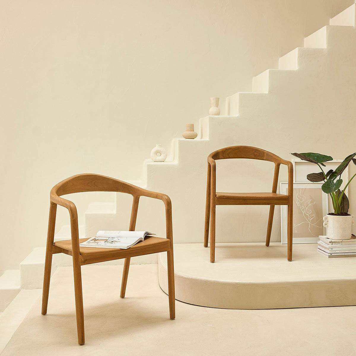 AMBRE - Sedia in teak massello