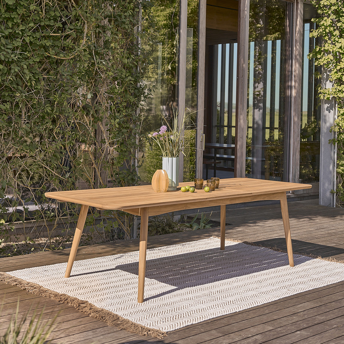 ALIZÉ - Set di mobili da giardino in teak massello con tavolo allungabile 6/8 pers.