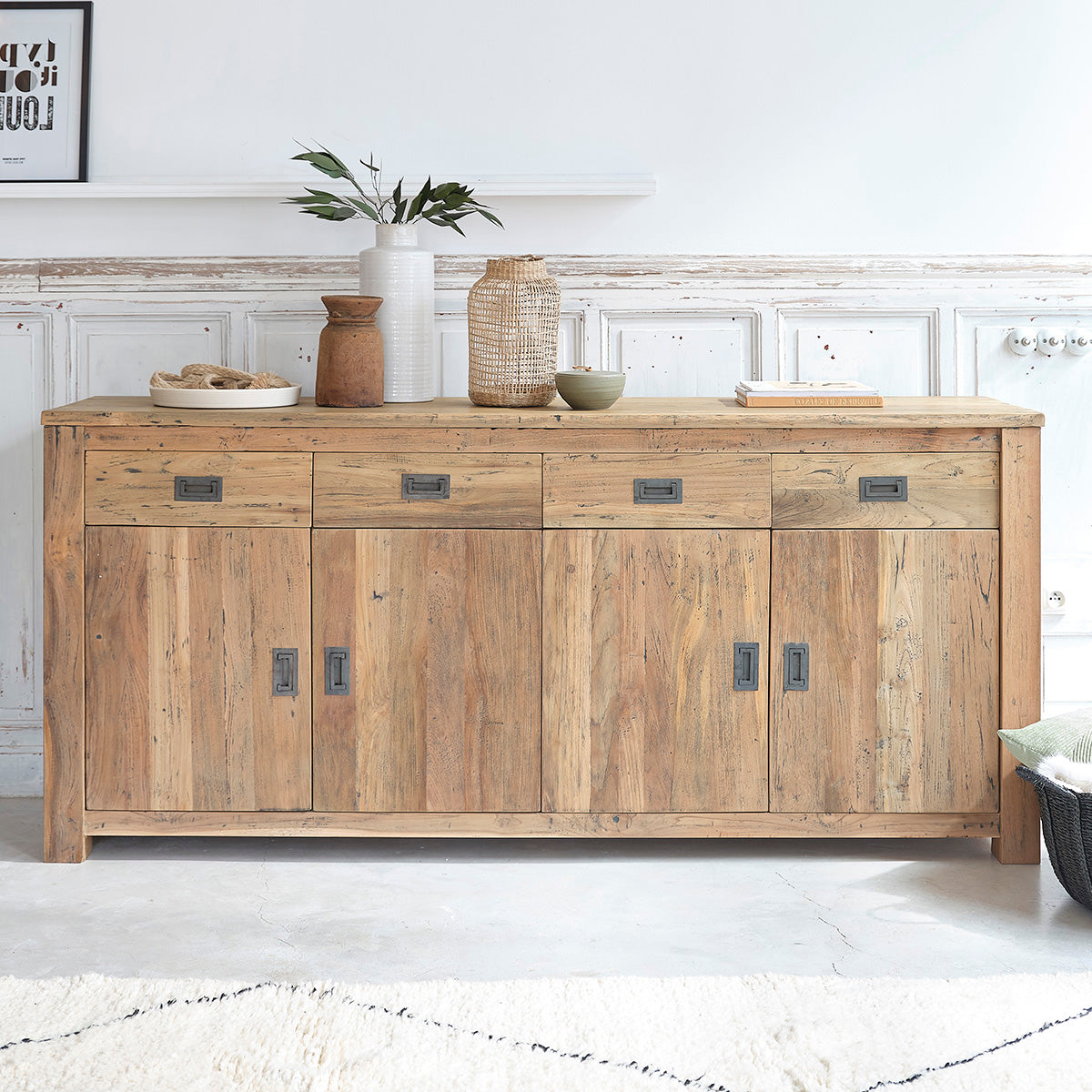 CARGO - Credenza in teak massello riciclato 200 cm