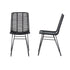 Set di 2 sedie nere in rattan e metallo