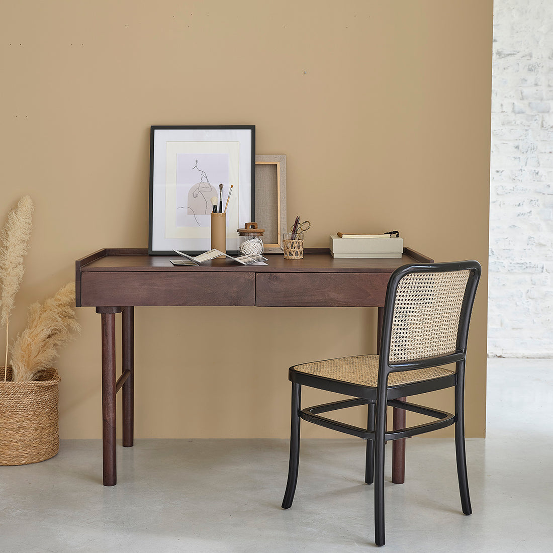 CAMERON - Scrivania in legno di mango massello 125 cm