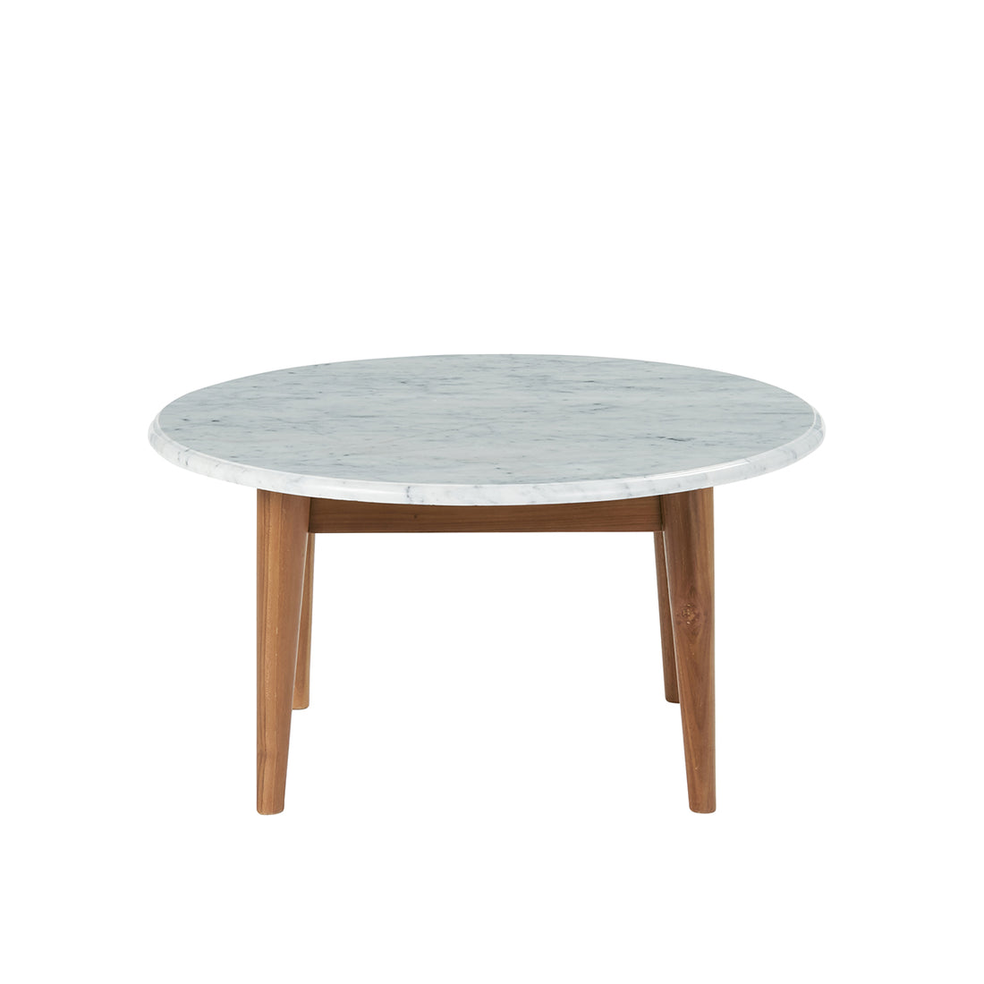 Tavolino in marmo e teak massello Ø 70 cm