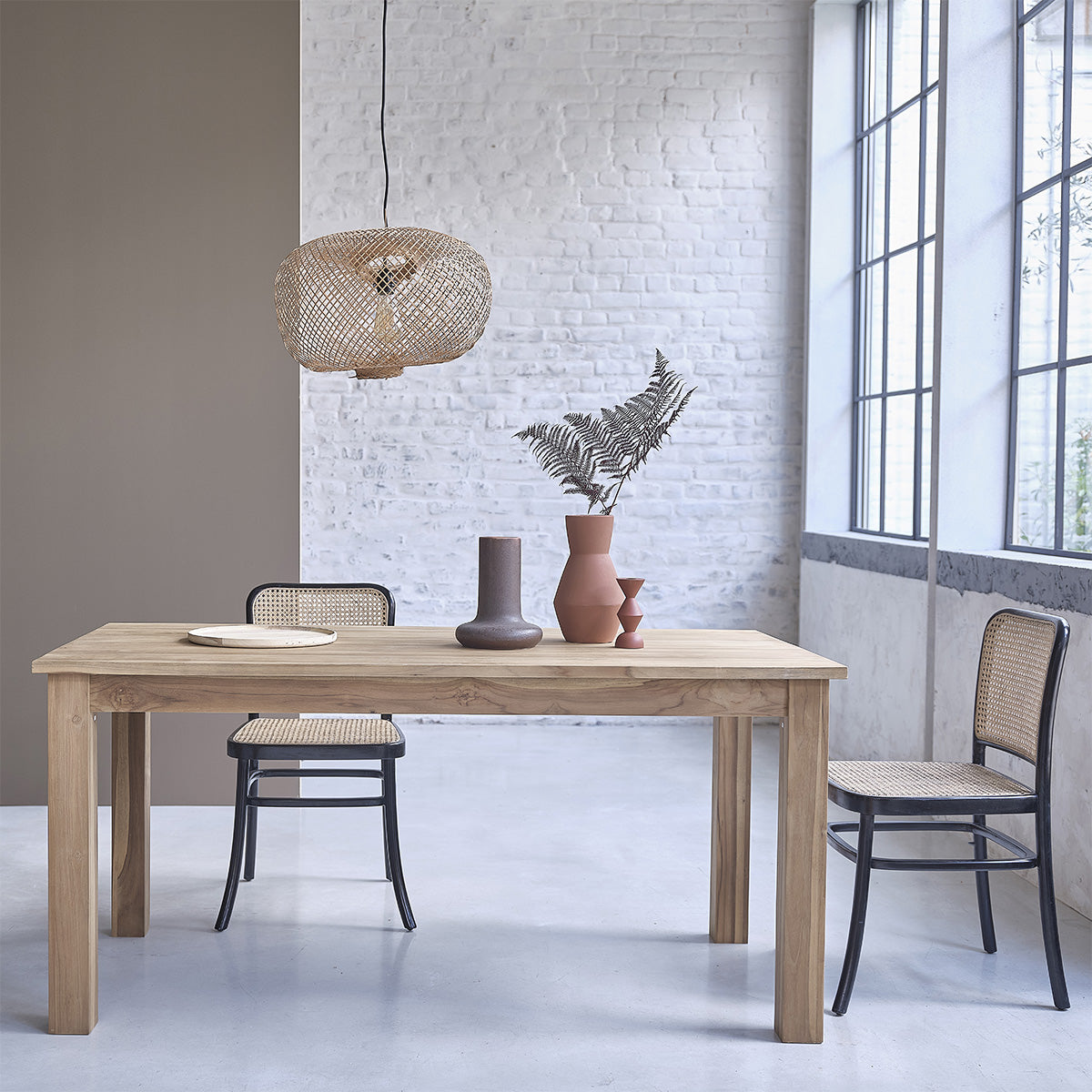 ARON - Set di 2 sedie in mogano massello e cannage