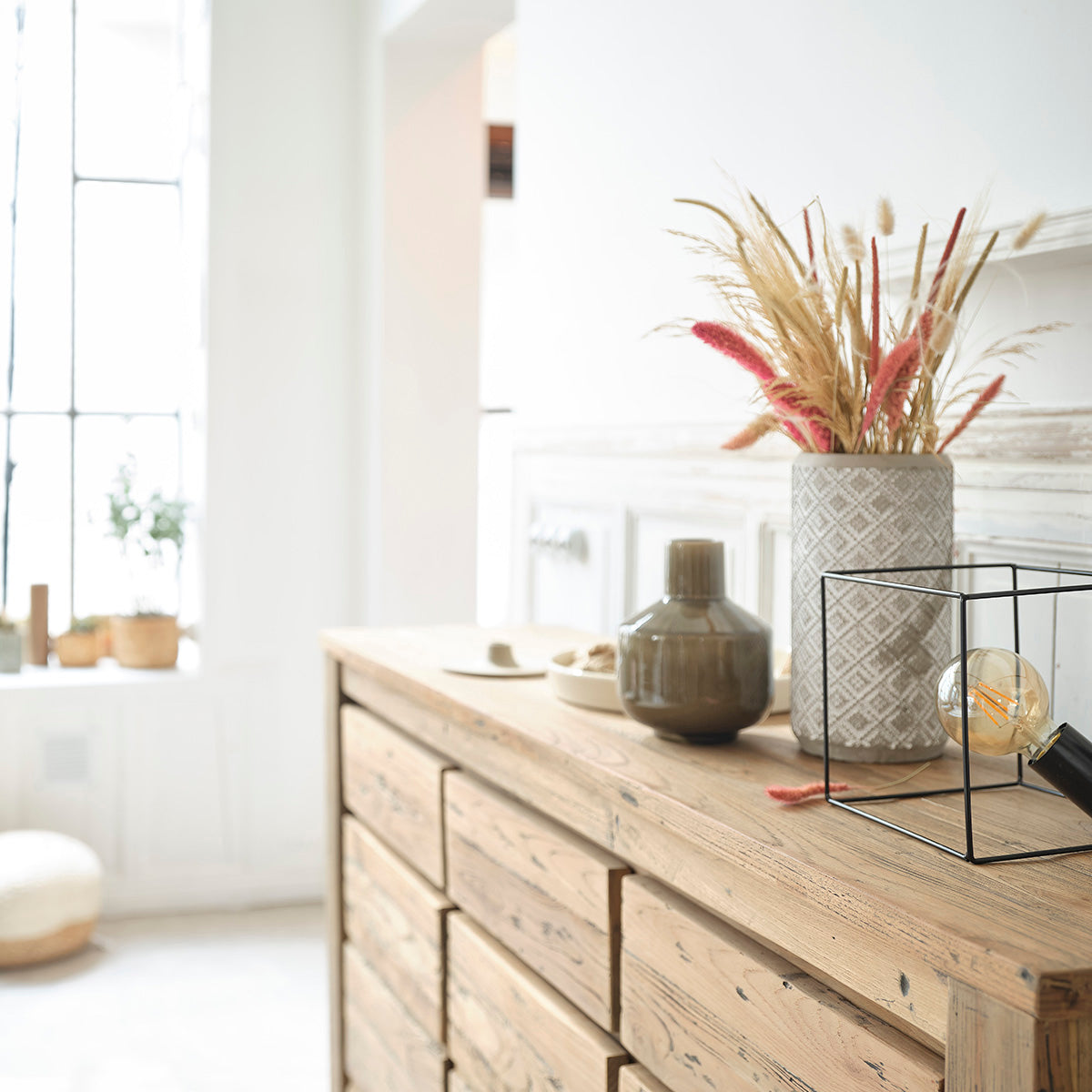 CARGO - Cassettiera in teak massello riciclato 160 cm