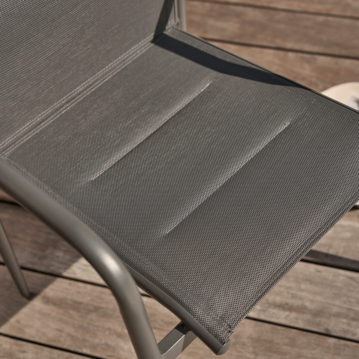 LAGON - Poltrona in alluminio e textilene grigio (set di 2)