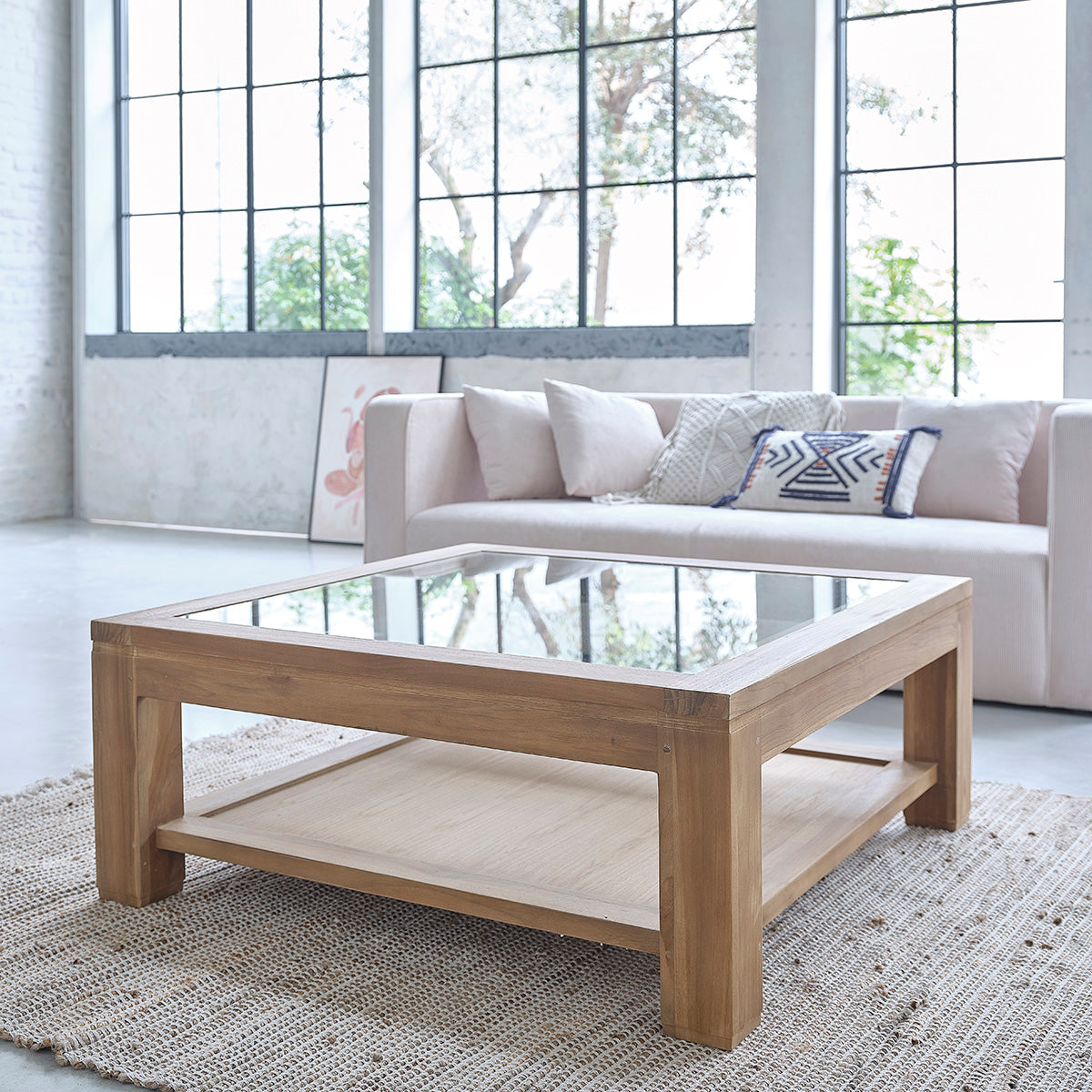 BOSTON - Tavolino in teak massello da 100 cm