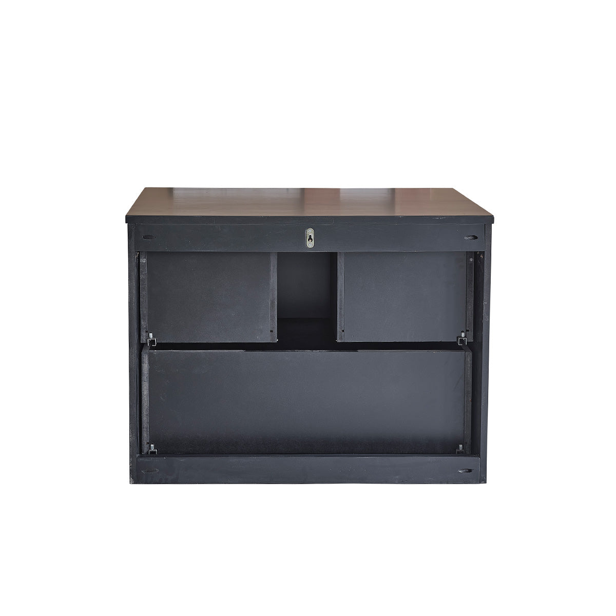 LUNA - Mobile sottolavabo sospeso in acacia massello nero 80 cm