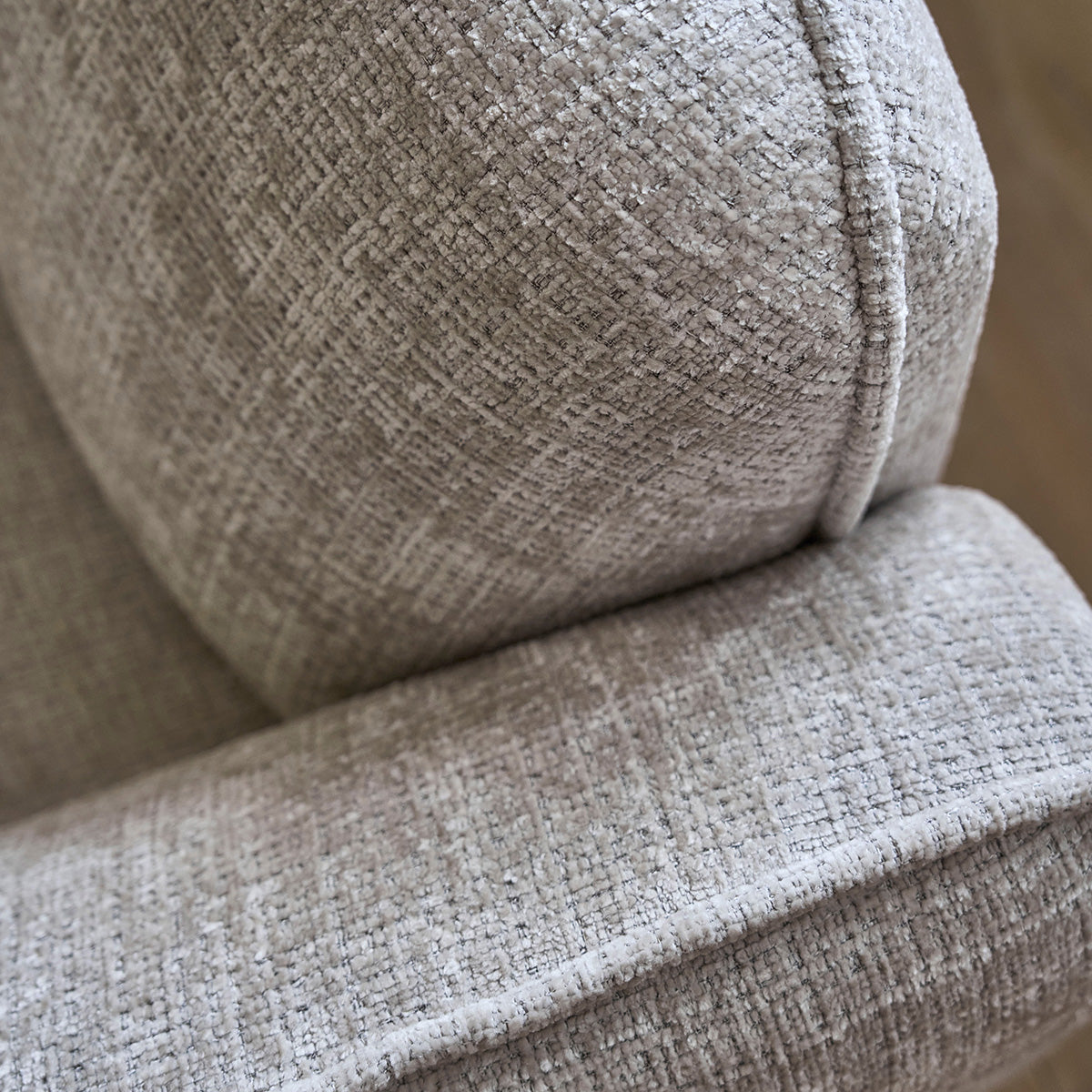 HECTOR - Divano dritto a 3 posti in velluto testurizzato beige