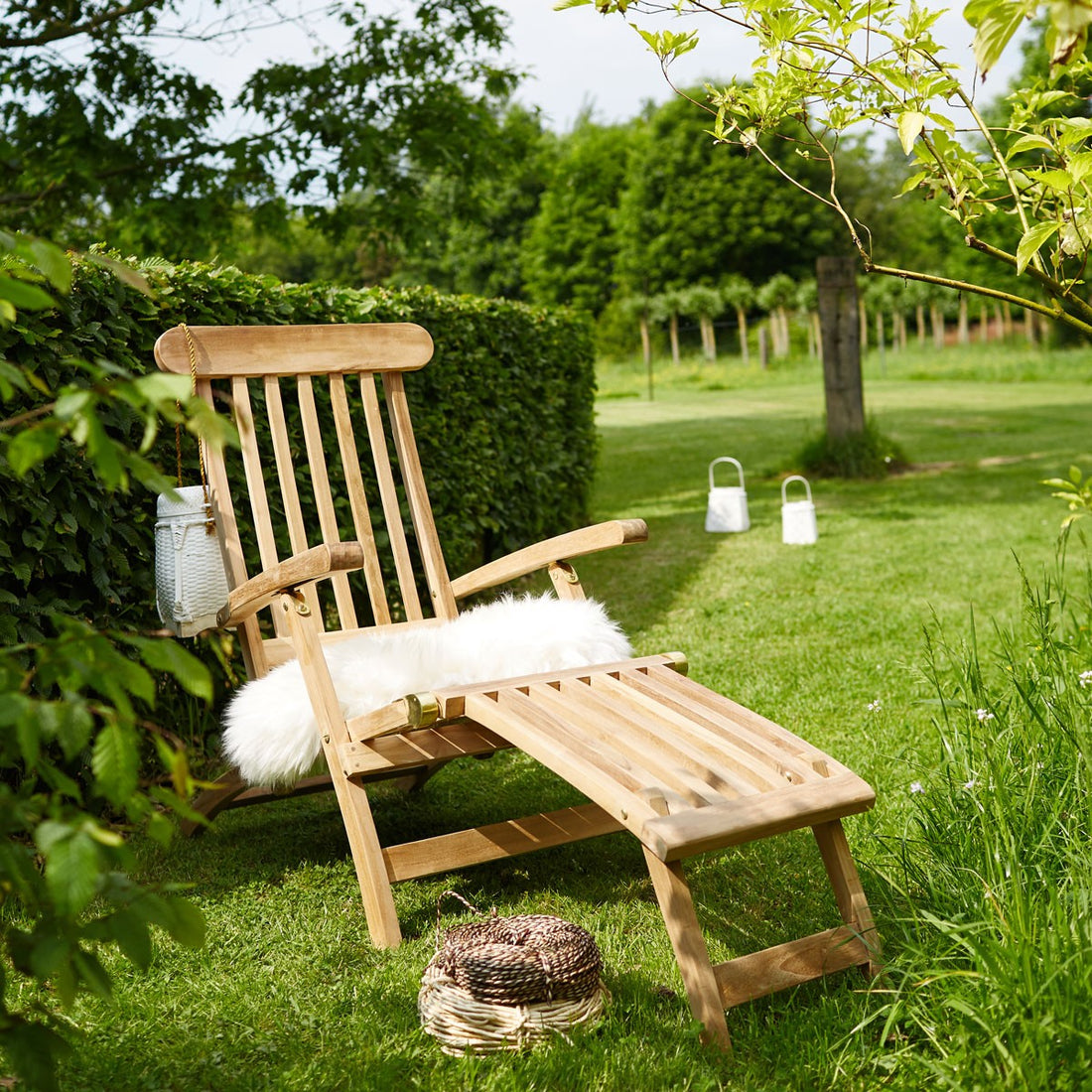 MIDLAND - Sedia a sdraio in teak massello (set di 2)