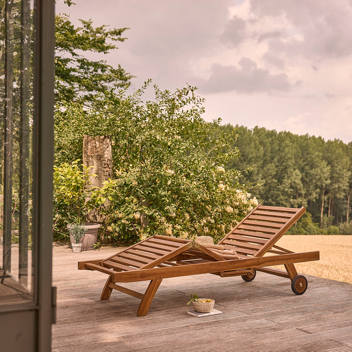 BALI - Lettino in teak massello oliato (set di 2)