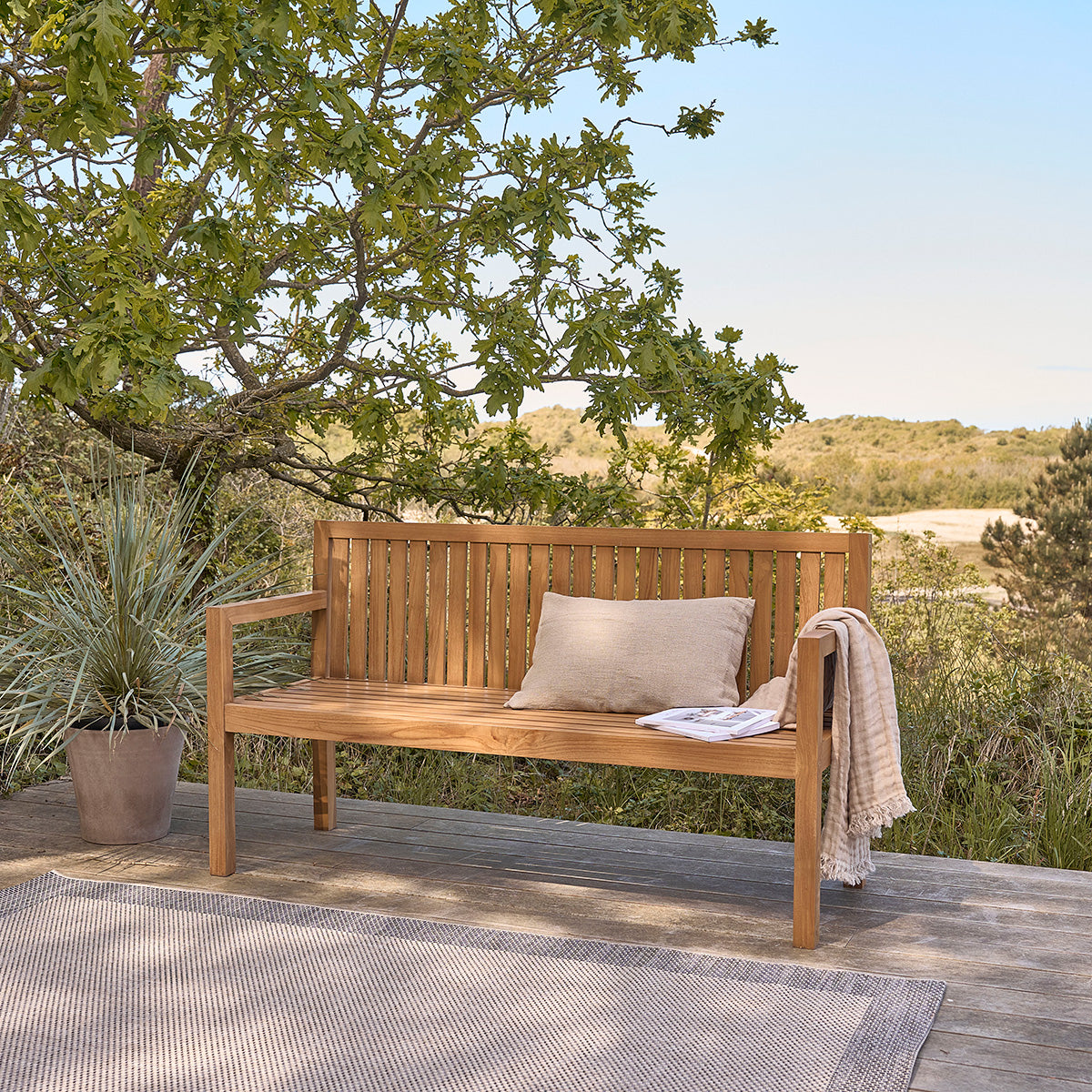 MALTE - Panchina da giardino in teak massello 160 cm