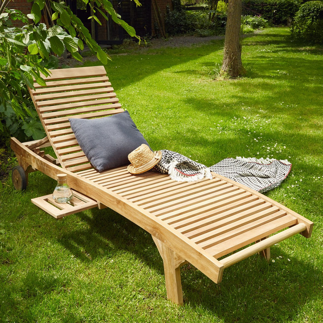 MALTE - Lettino in teak massello (set di 2)