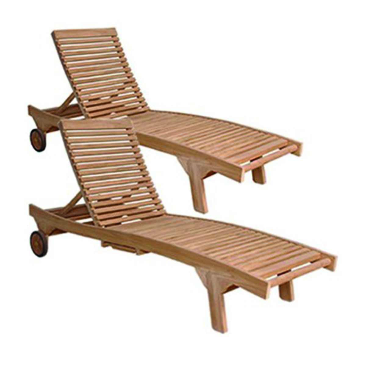 MALTE - Lettino in teak massello (set di 2)