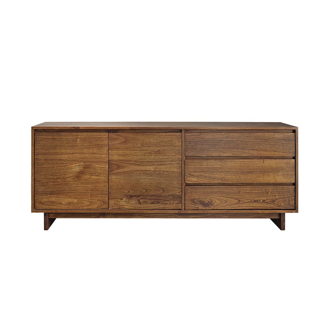 MILO - Credenza in mindi massello con finitura in noce 180 cm