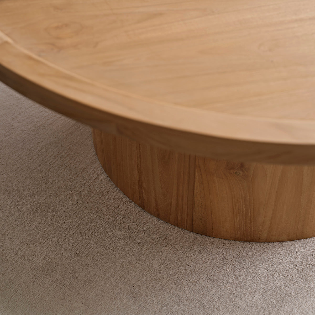ALDO - Tavolino in teak massello Ø 100 cm