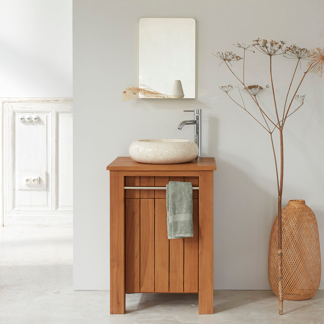 PORTO - Mobiletto in teak massello 60 cm