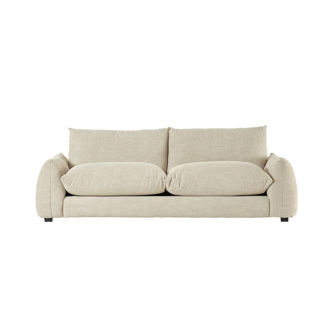 JACQUES - Divano lineare a 3 posti in tessuto testurizzato beige melange