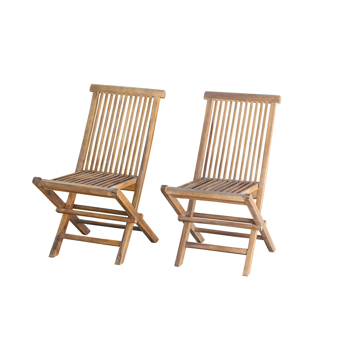 BALI - Sedia da giardino pieghevole in teak massello oliato (set di 2)