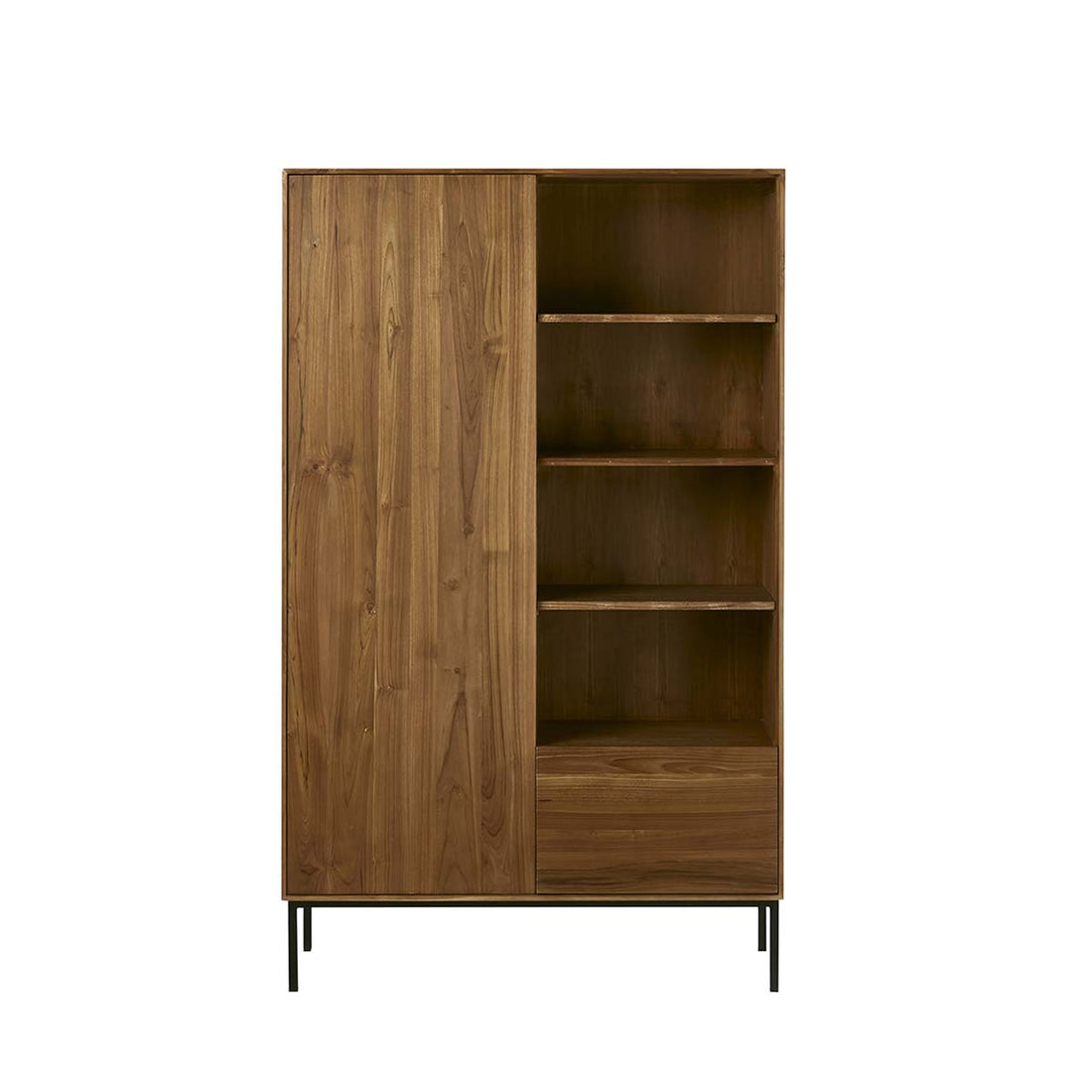 LINA - Armadio in teak massello e metallo 110 cm
