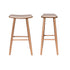 Set di 2 sgabelli in teak massello con seduta bouclé 75 cm