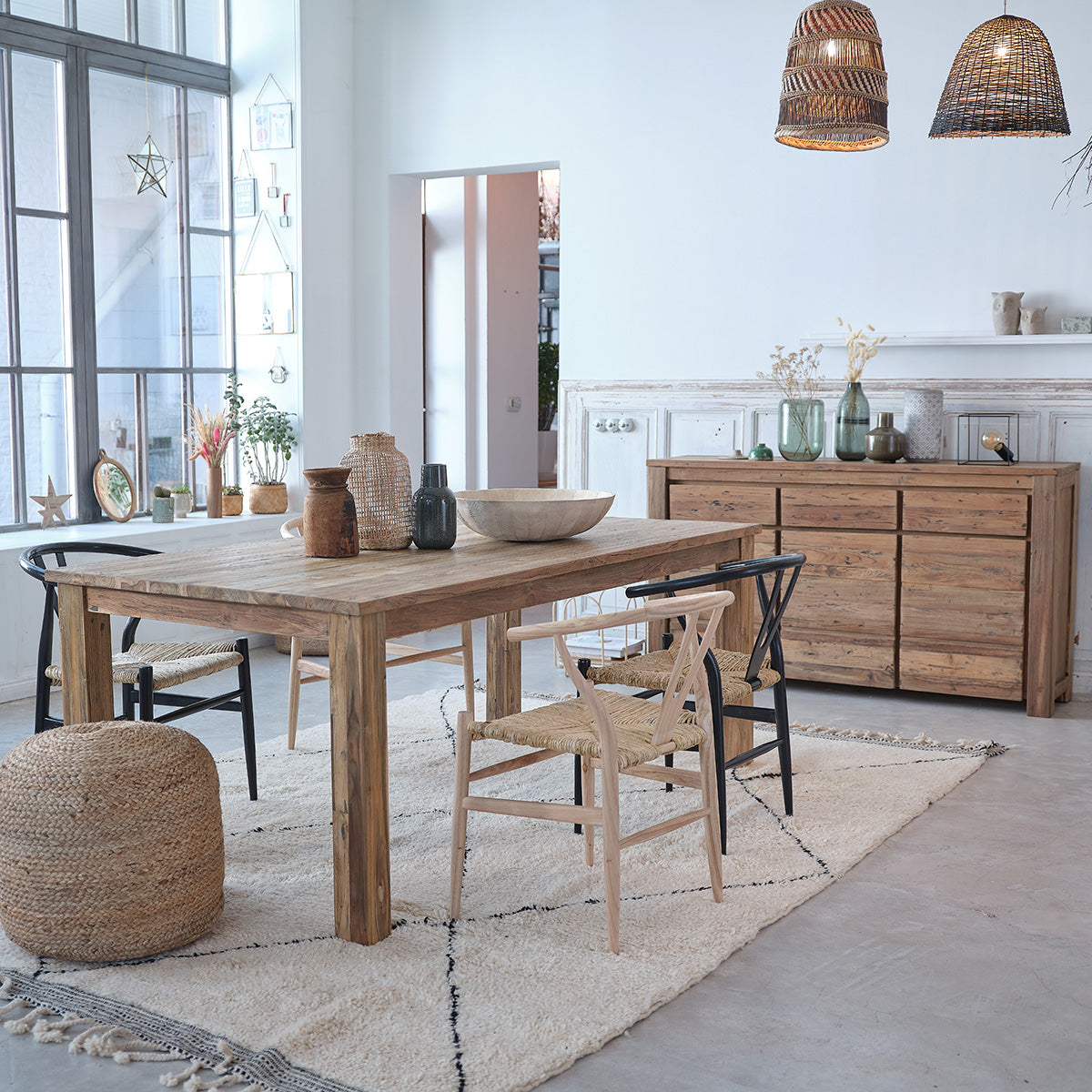 CARGO - Cassettiera in teak massello riciclato 160 cm