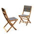 Sedia da giardino pieghevole in acacia massello e textilene nero (set di 2)