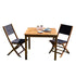 Set di mobili da giardino in legno massello di acacia FSC e textilene nero 2 pers.
