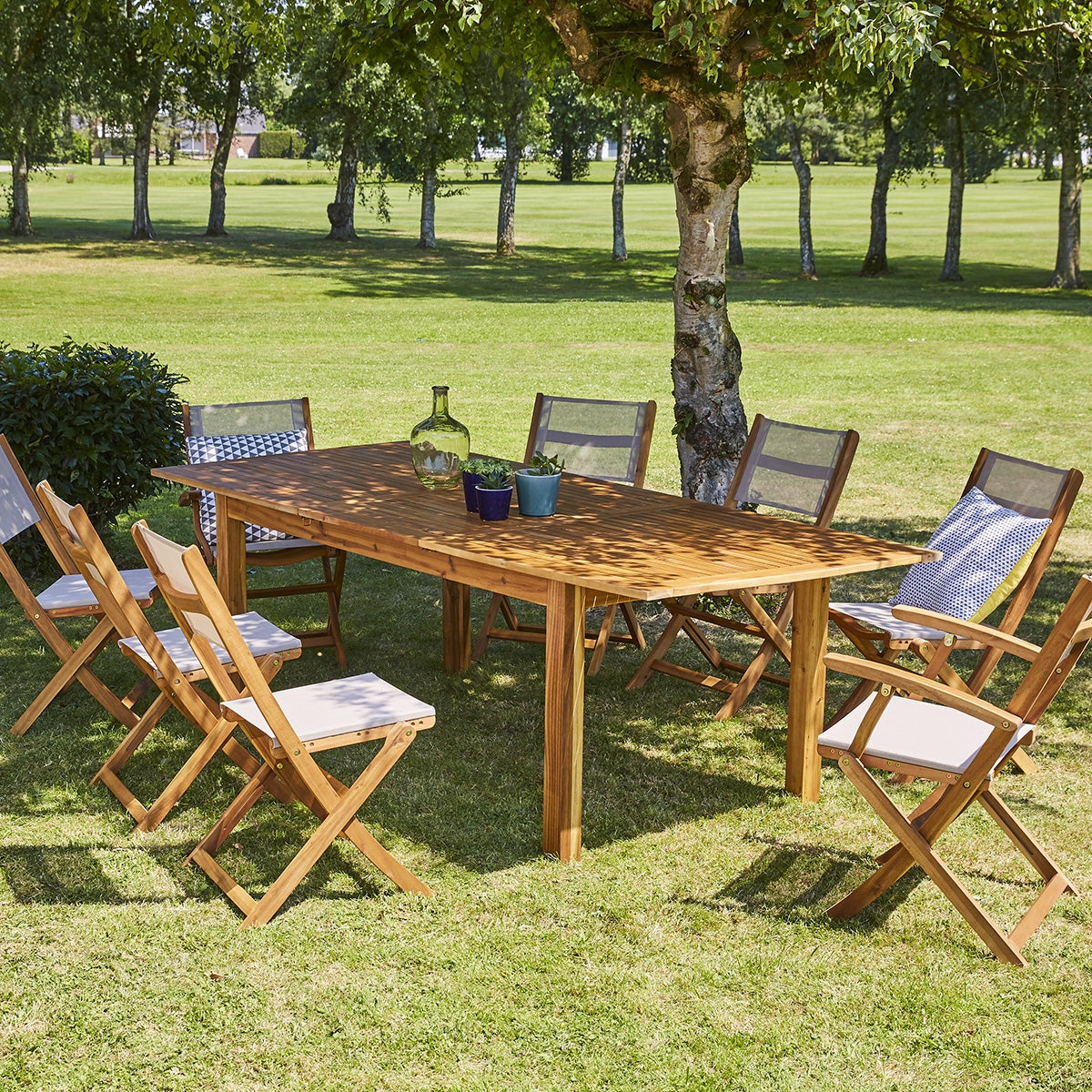 HANOÏ - Set di mobili da giardino in acacia FSC 8/10 pers.