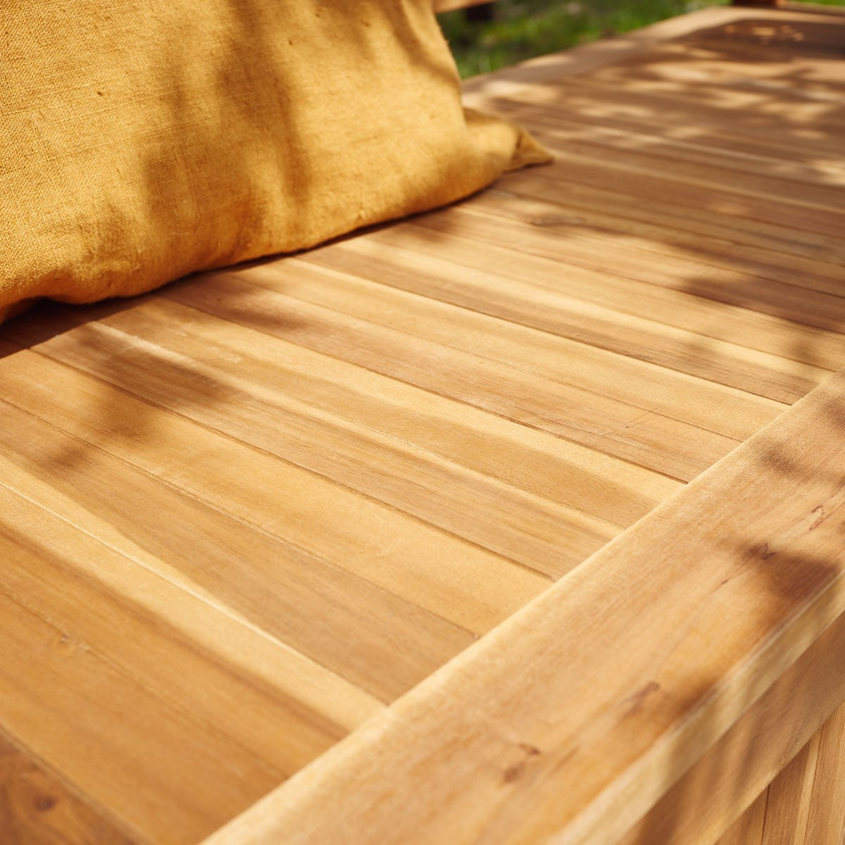 HANOÏ - Panchina da giardino a cassapanca in legno di acacia massello FSC da 120 cm
