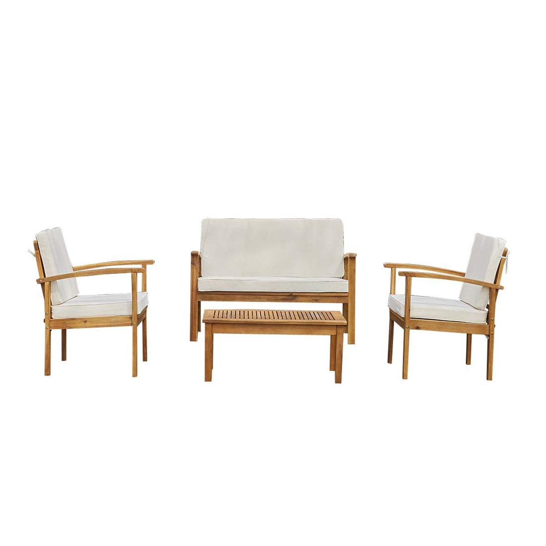 HANOÏ - Set di mobili da giardino in legno di acacia massello FSC 4 pers.