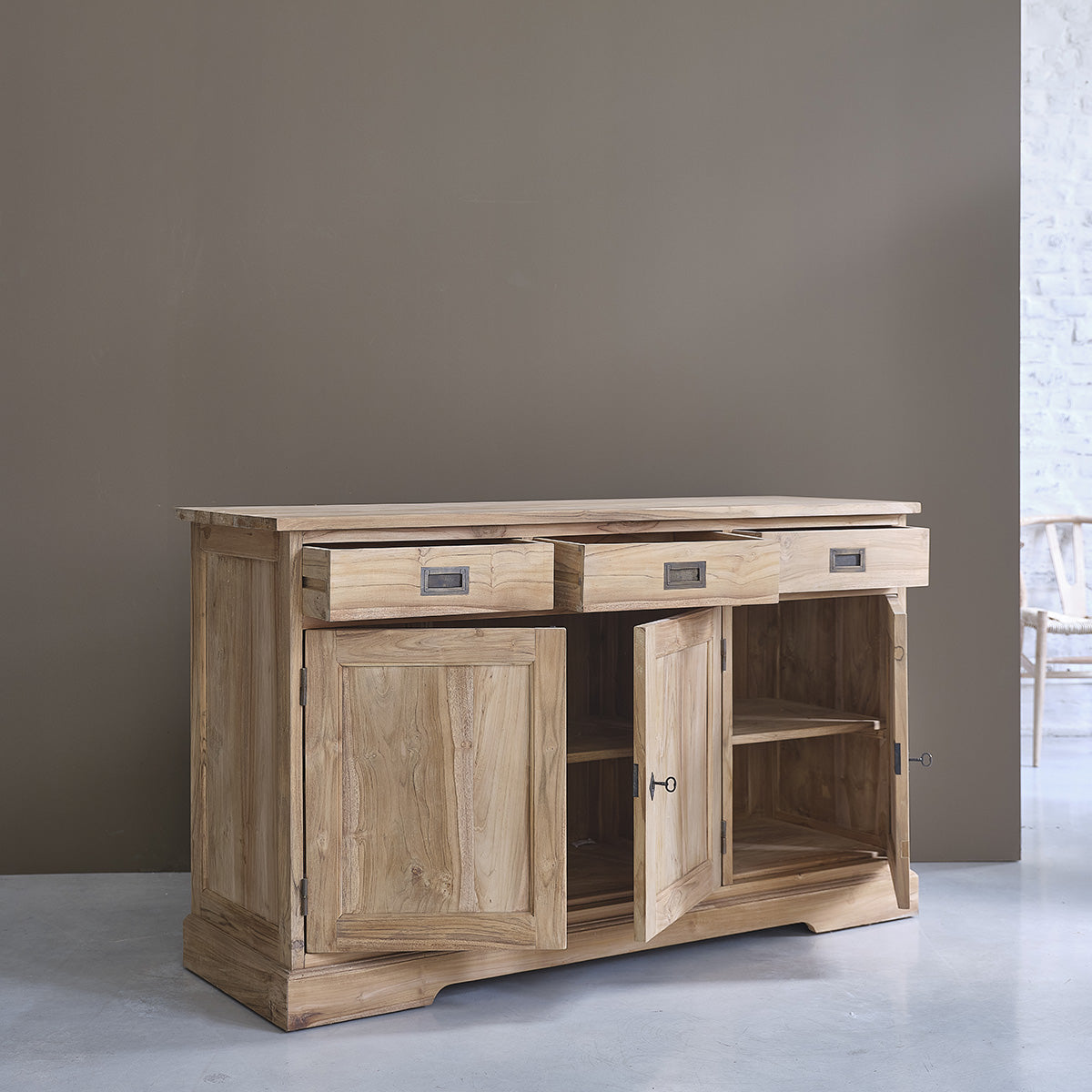BOSTON - Cassettiera in teak massello 150 cm