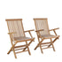 Poltrona da giardino pieghevole in teak massello (set di 2)