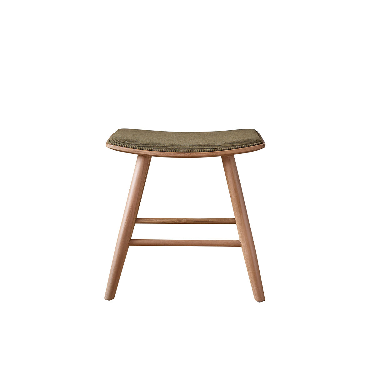 AMBRE - Sgabello da bar in legno di teak con seduta in velluto a coste 45 cm